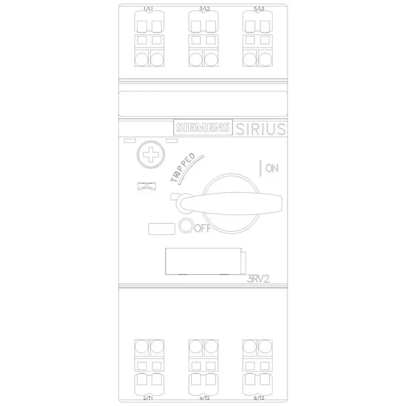 Siemens 3RV2411-1AA20 Motor Protection Circuit Breaker, 1.1-1.6 A, 3-Pole, S00