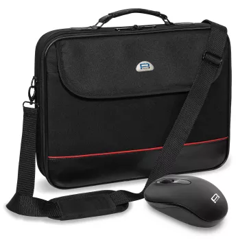 PEDEA TRENDLINE Notebook Bag 17,3 inch (43,9 cm) with Wired Optical Mouse Set Black
