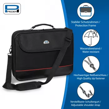 PEDEA TRENDLINE Notebook Bag 17,3 inch (43,9 cm) with Wired Optical Mouse Set Black