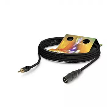 Sommer Cable Club Series MKII komutācijas (patch / insert) kabelis, 2 x 0,34 mm², XLR 3 kontaktu spraudnis – 3,5 mm stereo spraudnis, HICON, melnā krāsā, 1 m (CSDQ-0100-SW)