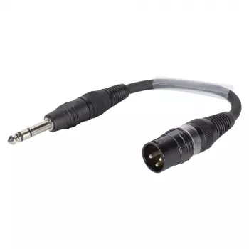 Sommer Cable adaptera kabelis, 6,3 mm stereo spraudnis – XLR 3 kontaktu spraudnis, melnā krāsā, 0,15 m (SGFDU0015-SW)