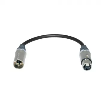Sommer Cable adaptera kabelis, XLR 3 kontaktu spraudnis – XLR 3 kontaktu ligzda, NEUTRIK, pelēkā krāsā, 0,2 m (SGZ9-20-200-0020)