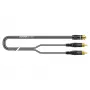 Sommer Cable SC-Onyx 2008 audio adaptera kabelis, 2 x 1 x 0,08 mm², 2x RCA spraudņi – 3,5 mm stereo ligzda, HICON, melnā krāsā, 2,5 m (O84W-0250-SW)