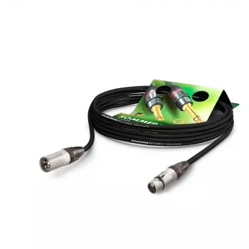Sommer Cable SC-Primus mikrofona kabelis, 2 x 0,50 mm², XLR 3 kontaktu ligzda – XLR 3 kontaktu spraudnis, NEUTRIK, melnā krāsā, 2 m (PRMFU0200-SW)