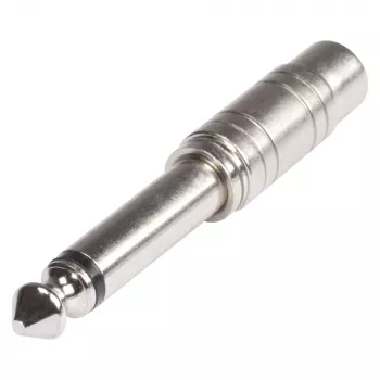 Sommer Cable HICON adapteris, 6,3 mm mono spraudnis – RCA ligzda, taisns, hroma krāsā (HI-JM6CI-MF)