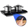 MEDION LIFE Double Induction Cooktop MD 15324 (Black, 3500 Watt, 2x Ø 20cm)
