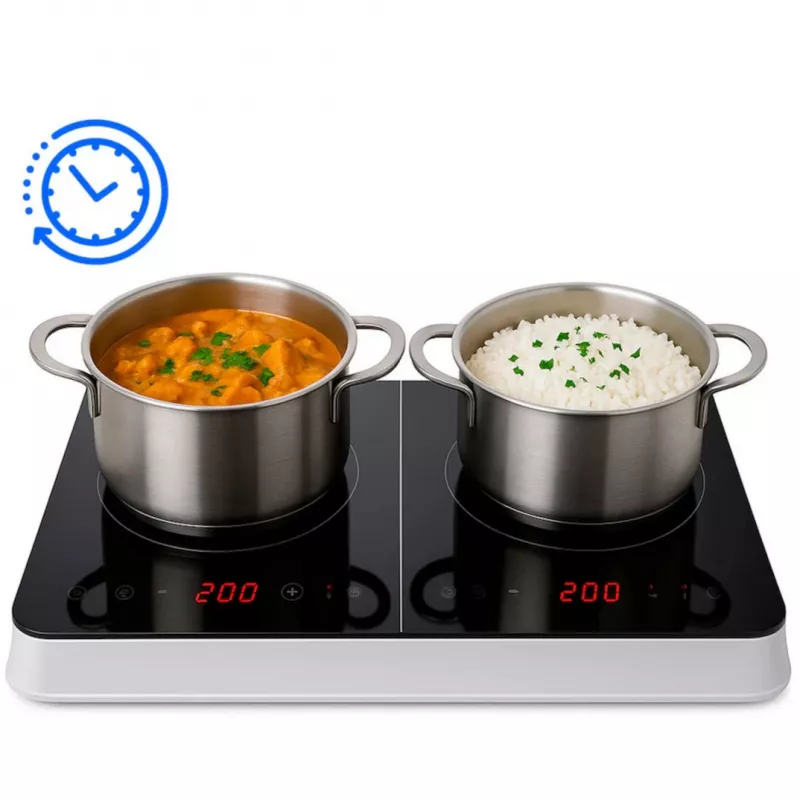 MEDION LIFE Double Induction Cooktop MD18493 (Melns, 3500 W, 2x 20 cm)