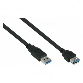 KABELMEISTER USB 3.0 pagarinātājkabelis, A tipa tēviņš–mātīte, 0,5 m, melns