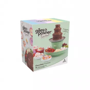 Giles & Posner EK6662GSGRVDE 3-Pakāpju Elektriskā Šokolādes Strūklaka, 900g Tilpums, 90W, Melns/Sudrabs