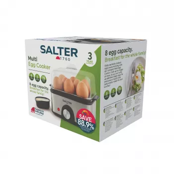 Salter EK6213VDE Multil Olu Vārītājs - 7 Olu Tilpums, 350W, Melns/Sudrabs