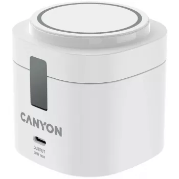 Canyon 4 in 1 Wireless Charging Stand, 30W max, Size: 70x70x70.3mm, weight: 414g, with 1M cable, white