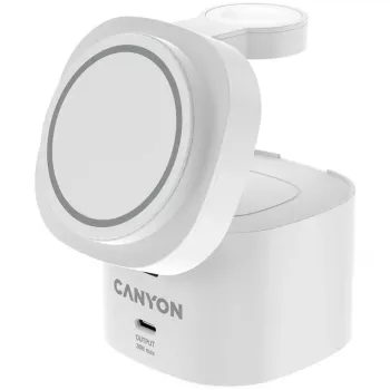 Canyon 4 in 1 Wireless Charging Stand, 30W max, Size: 70x70x70.3mm, weight: 414g, with 1M cable, white