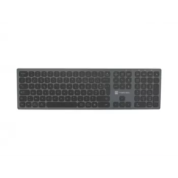 NATEC NKL-1976 Dolphin FR Bezvadu Bluetooth 5.0 + 2,4 GHz X-Šķēru Alumīnija Plānā Tastatūra - Franču AZERTY Izkārtojums - Space Grey