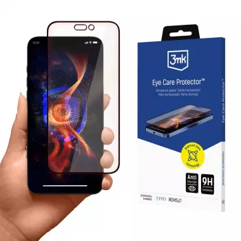 3MK EyeCare Protector iPhone 16 Pro 6,3 inch Rūdītais stikls ar zilās gaismas filtru 9H