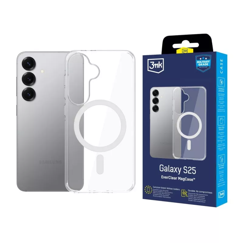 3MK EverClear MagCase Samsung Galaxy S25 – Caurspīdīgs