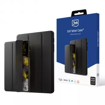 3MK Soft Tablet Case Samsung Galaxy Tab S10 FE+ - līdz 15 collām, melns