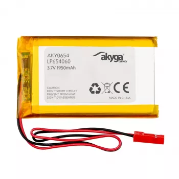Akyga AKY0654 LP654060 Li-Po akumulators 3,7 V 1950 mAh, PCM, JST 2,54 2 kontaktu, 150 mm