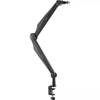MOZOS SB41 Galda mikrofona roka statīvs, melns, 2 sekciju artikulēta strēle, 360° rotācija, galda skava, max slodze 1.5 kg, max sasniedzamība 800 mm