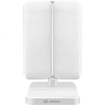 MOZOS ML10X LED Makeup Mirror ar 10x palielinājumu, 3 krāsu režīmiem, bezpakāpju regulēšanu, 360° rotāciju, USB-C uzlādi, balts