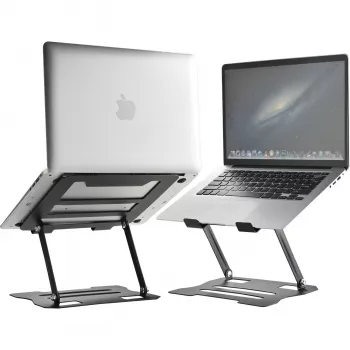 MOZOS N2-BK Ergonomic Laptop Stand - Melns, regulējams augstums, salokāms, alumīnijs