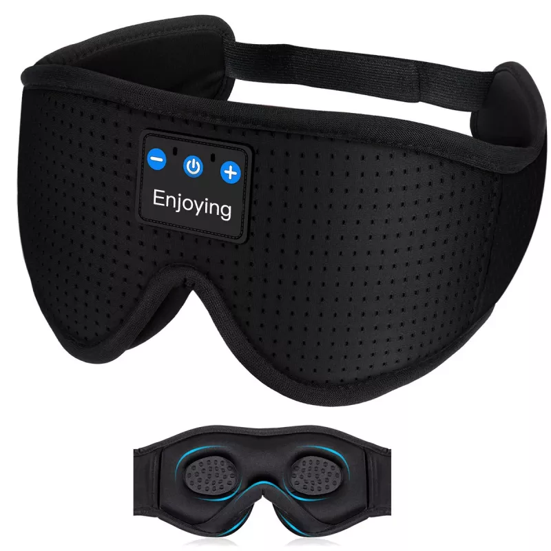 MOZOS LC001-V2 Bluetooth Sleep Eye Mask with Stereo Speakers, Black