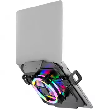 MOZOS LP-RGB Laptop Platform for Desk Mounts, VESA 75x75/100x100, Black, RGB Lighting