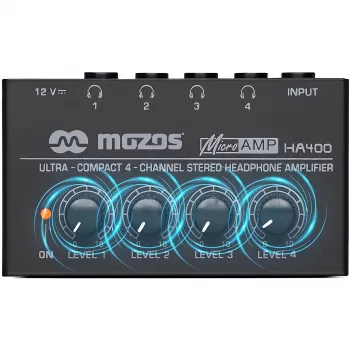 MOZOS HA400 4 kanālu stereo austiņu pastiprinātājs