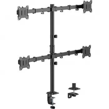 MOZOS MS04 VESA galda stiprinājums 4 monitoriem 17-32 collas melns