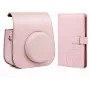 LOVEINSTANT 2-in-1 Set: Protective Case and Photo Album for Fuji Instax Mini 11 - Pink
