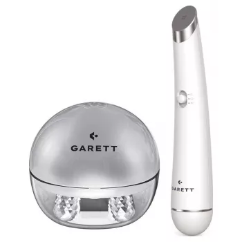 Garett Beauty Pretty Face + Glow Eye White - Multifunkcionāla sejas un acu kopšanas ierīce ar LED terapiju, tīrīšanu, masāžu