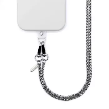 Crong Phone Crossbody Lanyard ar sudraba ķēdi – universāla viedtālruņa siksniņa