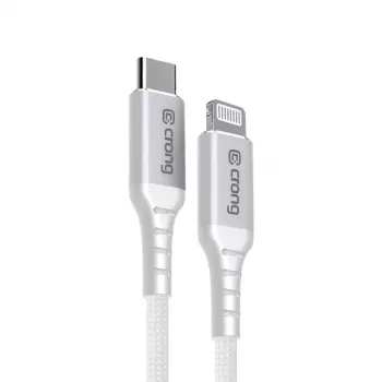 Crong Armor Link USB-C uz Lightning ātrās uzlādes MFi kabelis 150cm Balts
