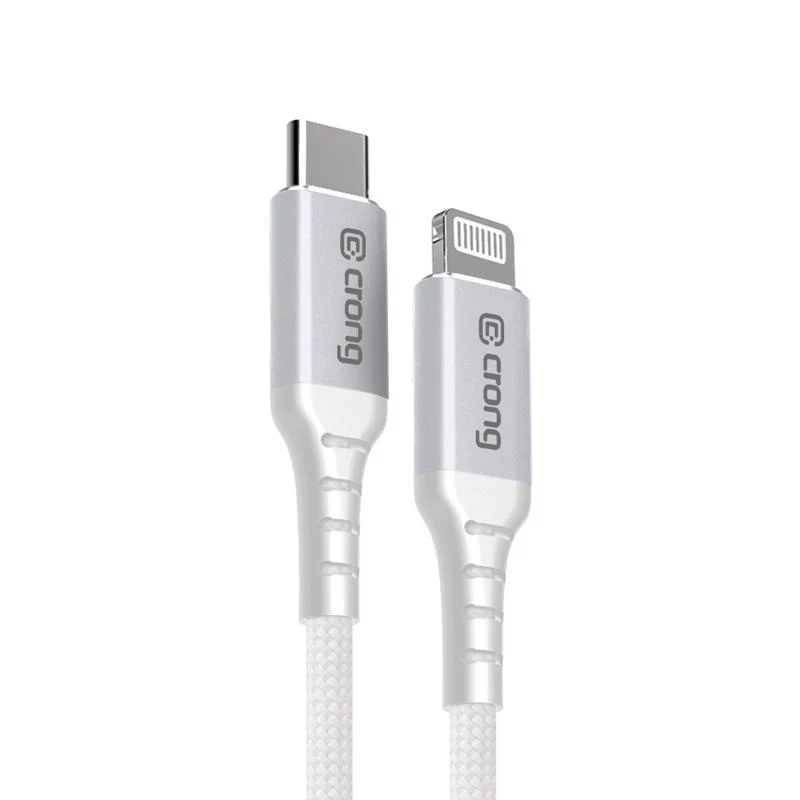 Crong Armor Link USB-C uz Lightning ātrās uzlādes MFi kabelis 150cm Balts