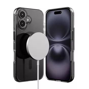Crong Clear MAG Pro Case for Apple iPhone 16, MagSafe, Black