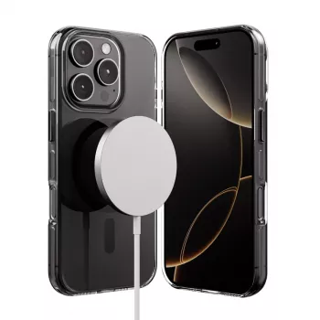 Crong Clear MAG Pro Case for iPhone 16 Pro Max, MagSafe, Black Frame