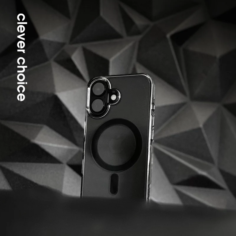 Crong Clear MAG Pro Case for iPhone 16 Pro Max, MagSafe, Black Frame