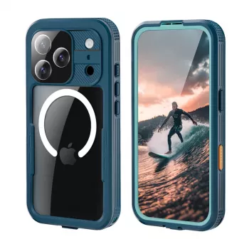 Crong Seal Cover IP68 Ūdensnecaurlaidīgs Maciņš Apple iPhone 17 Pro (Marine Blue)