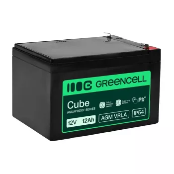 Greencell AGM VRLA 12V 12Ah akumulators kases aparātiem, rotaļlietām, kamerām (151x98.5x95mm)