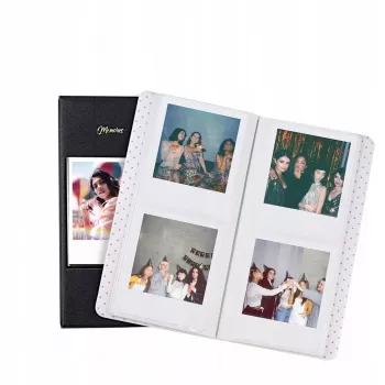 LOVEINSTANT Fotoalbums 64 fotogrāfijām, saderīgs ar Fuji Instax Wide, Square, Polaroid 600, SX-70, Now, i-Type - Balts