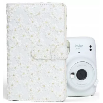 LOVEINSTANT Fotoalbums Fujifilm Instax Mini / Xiaomi / Polaroid / Canon / HP / Kodak - Balts ar izšuvumu