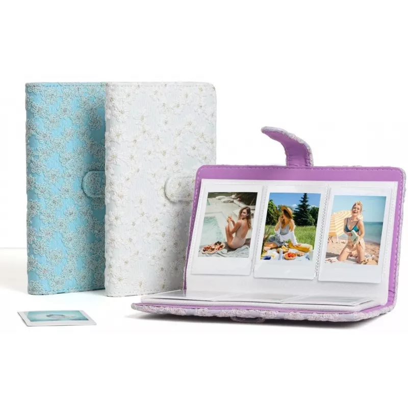 LOVEINSTANT Fotoalbums Fujifilm Instax Mini / Xiaomi / Polaroid / Canon / HP / Kodak - Balts ar izšuvumu