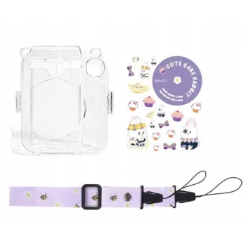 LOVEINSTANT Maciņš Fujifilm Instax Mini 12 – Sweet Rabbit Dizains ar Uzlīmēm