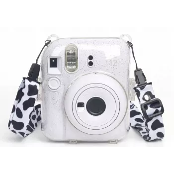 LOVEINSTANT Maciņš Fujifilm Instax Mini 12 - Govs Raksts Ar Mirdzumu, Uzlīmēm Un Foto Kabatiņu