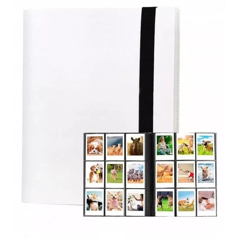 LOVEINSTANT Fotoalbums 360 fotogrāfijām, saderīgs ar Fujifilm Instax Mini / Xiaomi / Polaroid / Canon / HP / Kodak, Balts