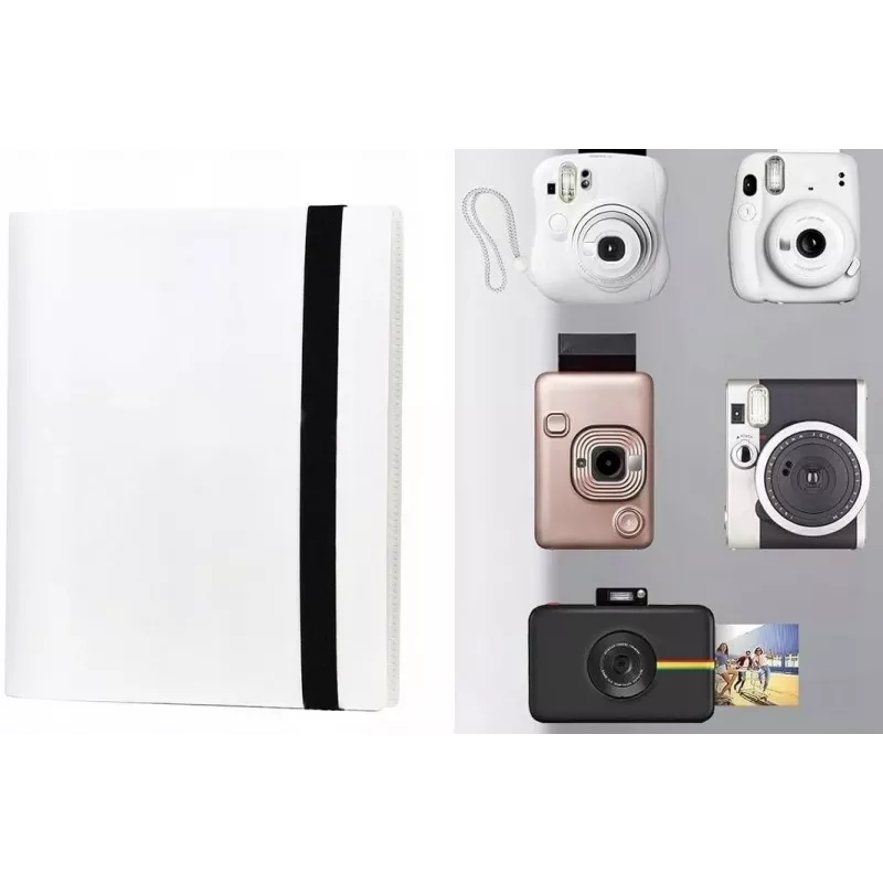 LOVEINSTANT Fotoalbums 360 fotogrāfijām, saderīgs ar Fujifilm Instax Mini / Xiaomi / Polaroid / Canon / HP / Kodak, Balts