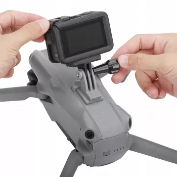 SUNNYLIFE Action Camera Mount for DJI Air 3, GoPro, Insta360, SJCAM, Xiaomi - 1/4 inch Thread, Quick-Release Clip-On, Black