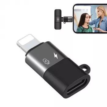 PULUZ Lightning to USB-C OTG Adapter for iPhone, Black (PU649B)