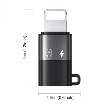 PULUZ Lightning to USB-C OTG Adapter for iPhone, Black (PU649B)