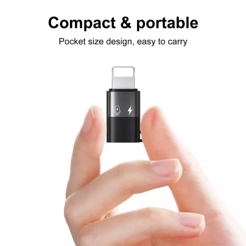 PULUZ Lightning to USB-C OTG Adapter for iPhone, Black (PU649B)