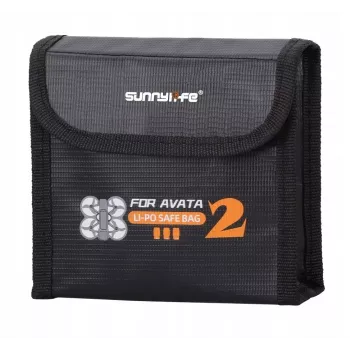 SUNNYLIFE Fireproof Battery Safety Bag for 3x DJI Avata 2 Batteries - Black